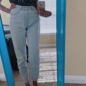 light washed high-waisted lee mom jeans